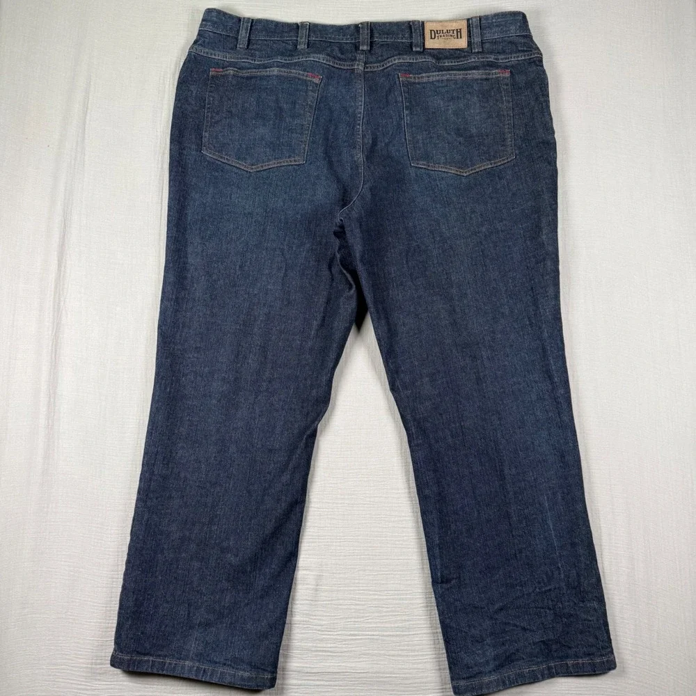 Duluth Trading Co Flex Ballroom Jeans Mens 46x30 Dark Wash Blue Stretch Denim - Picture 3 of 8